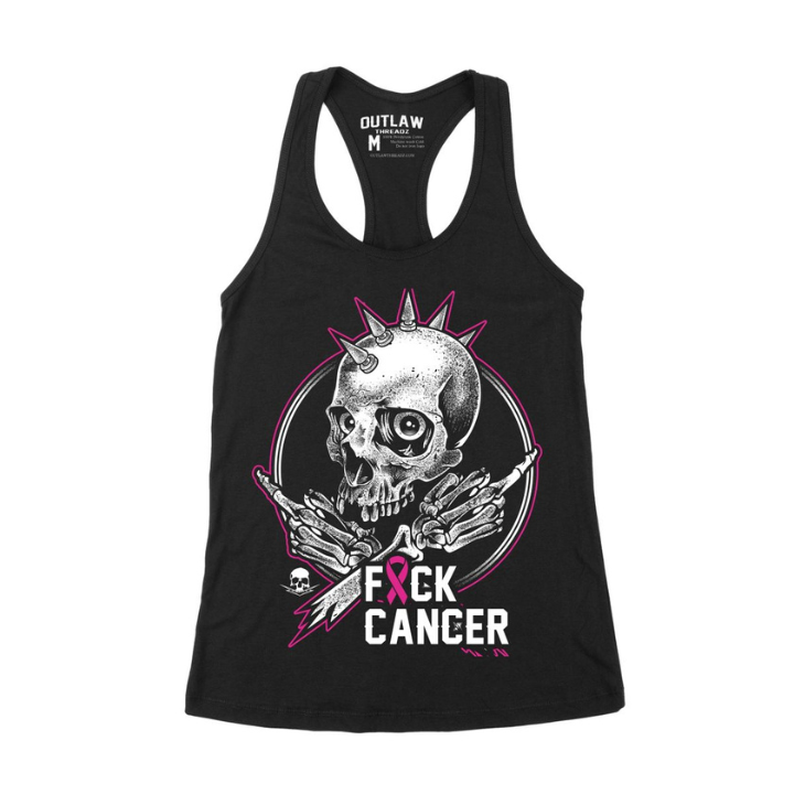 GIRLS TANK FUCK CANCER - BLK